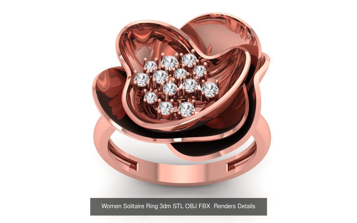 151 Solitaire Rings 3dm STL OBJ FBX  Renders Details Collection _157