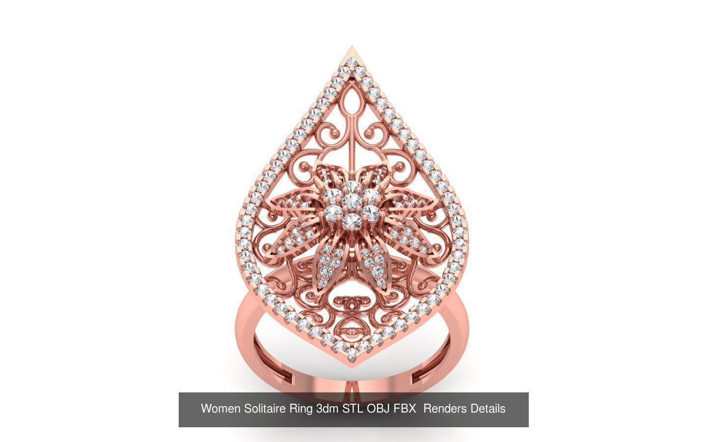 151 Solitaire Rings 3dm STL OBJ FBX  Renders Details Collection _127