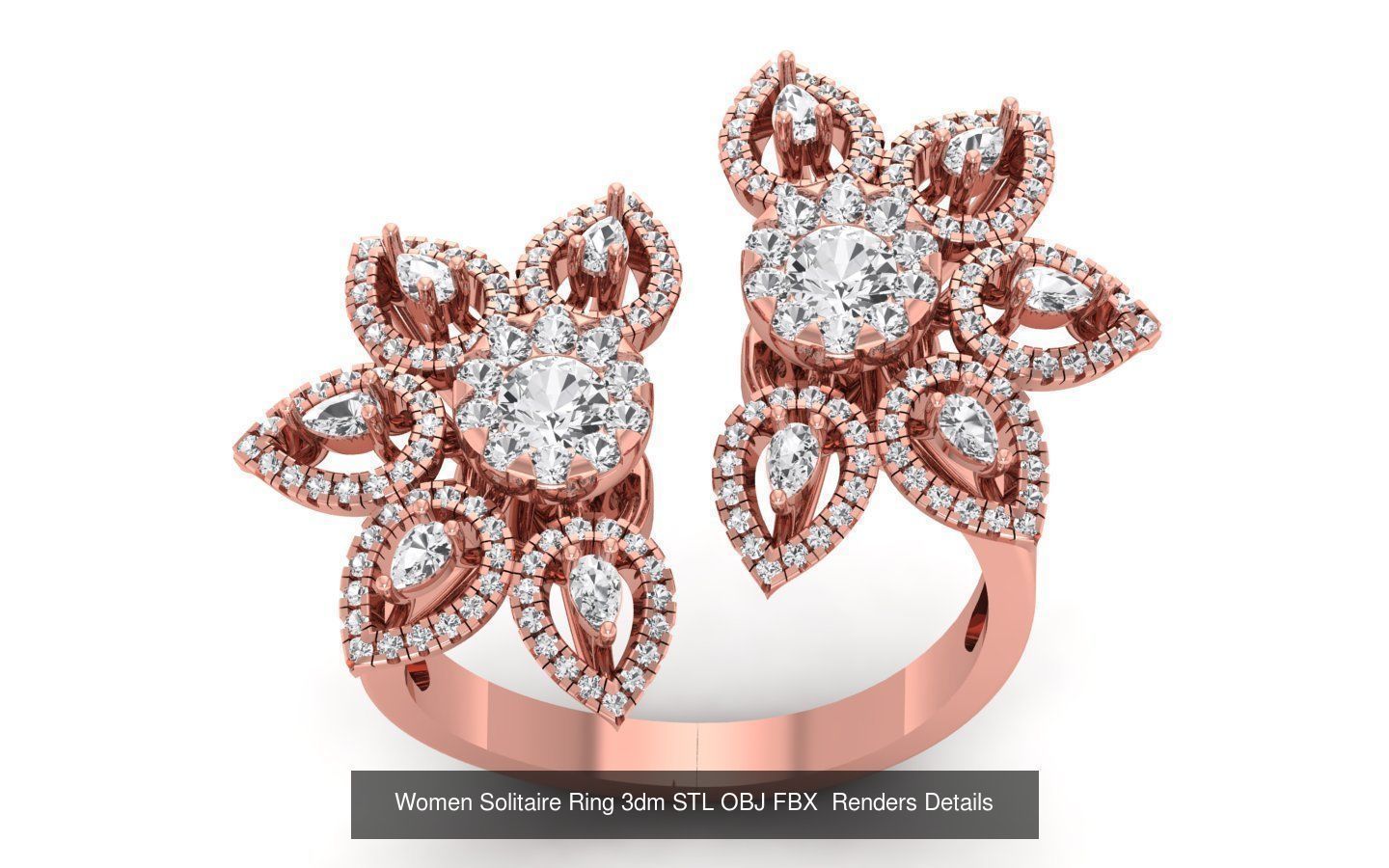 151 Solitaire Rings 3dm STL OBJ FBX  Renders Details Collection _98