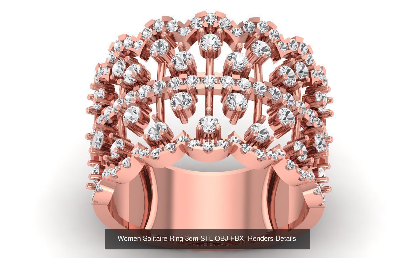 151 Solitaire Rings 3dm STL OBJ FBX  Renders Details Collection _116