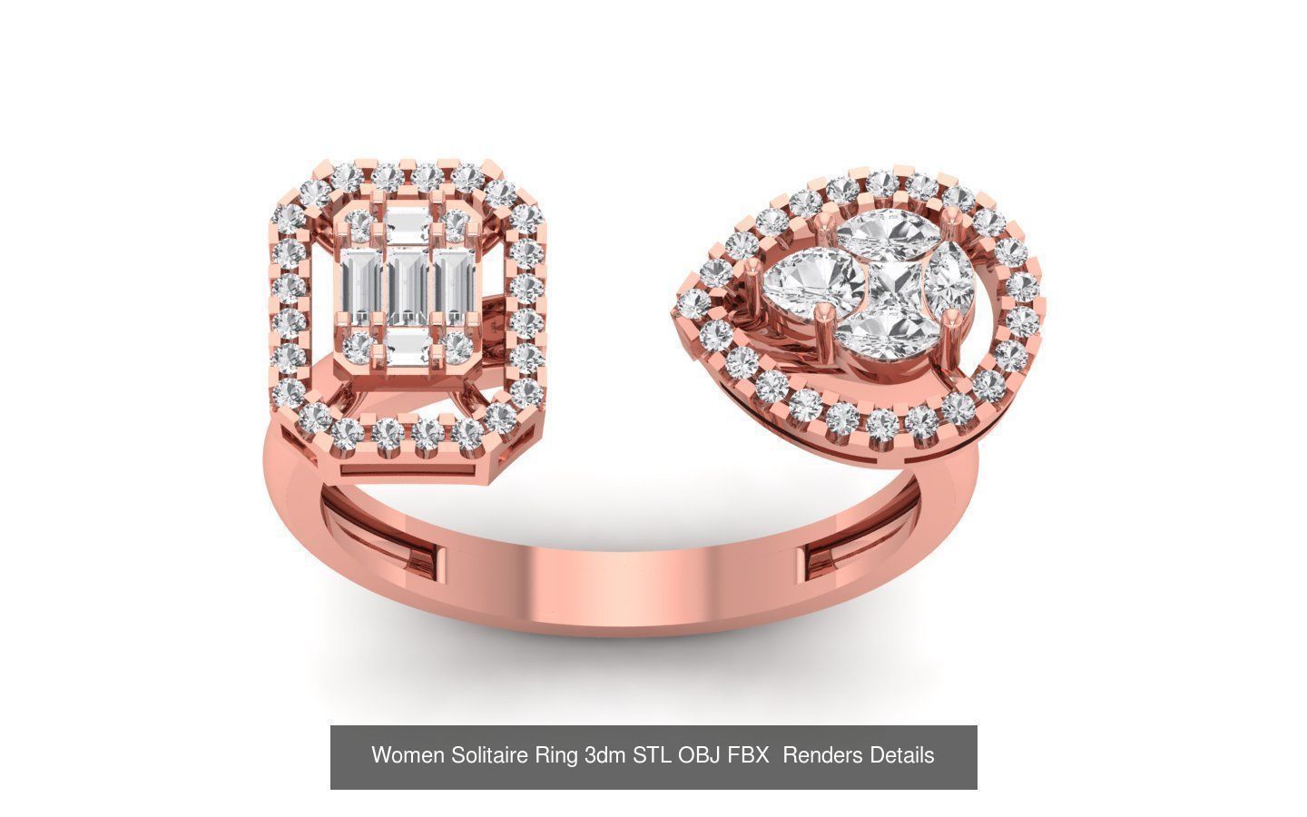151 Solitaire Rings 3dm STL OBJ FBX  Renders Details Collection _144