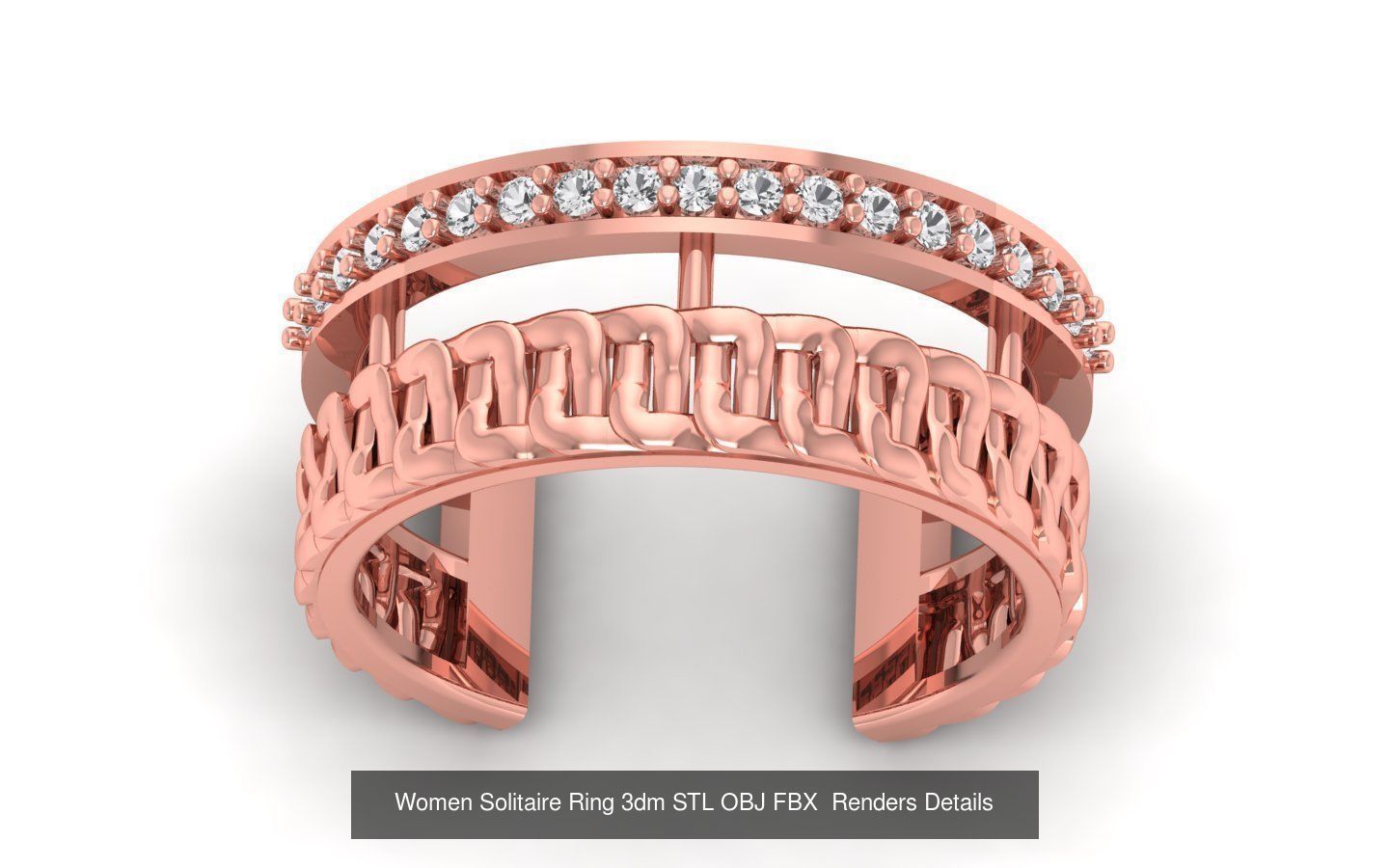 151 Solitaire Rings 3dm STL OBJ FBX  Renders Details Collection _73