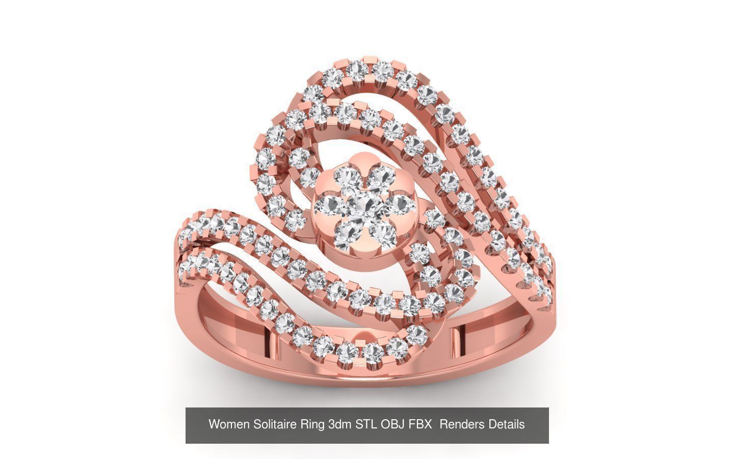 151 Solitaire Rings 3dm STL OBJ FBX  Renders Details Collection _34