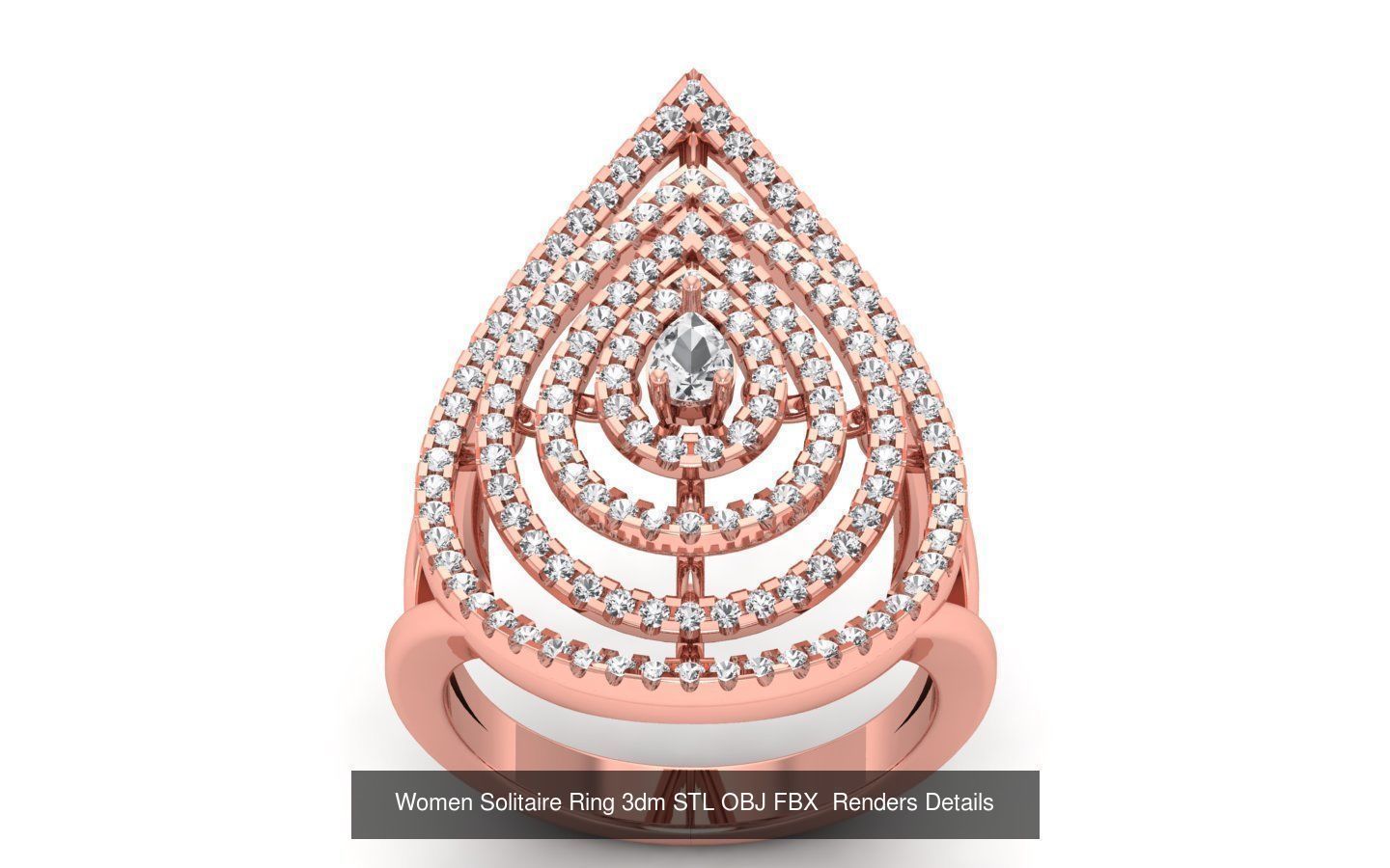 151 Solitaire Rings 3dm STL OBJ FBX  Renders Details Collection _84