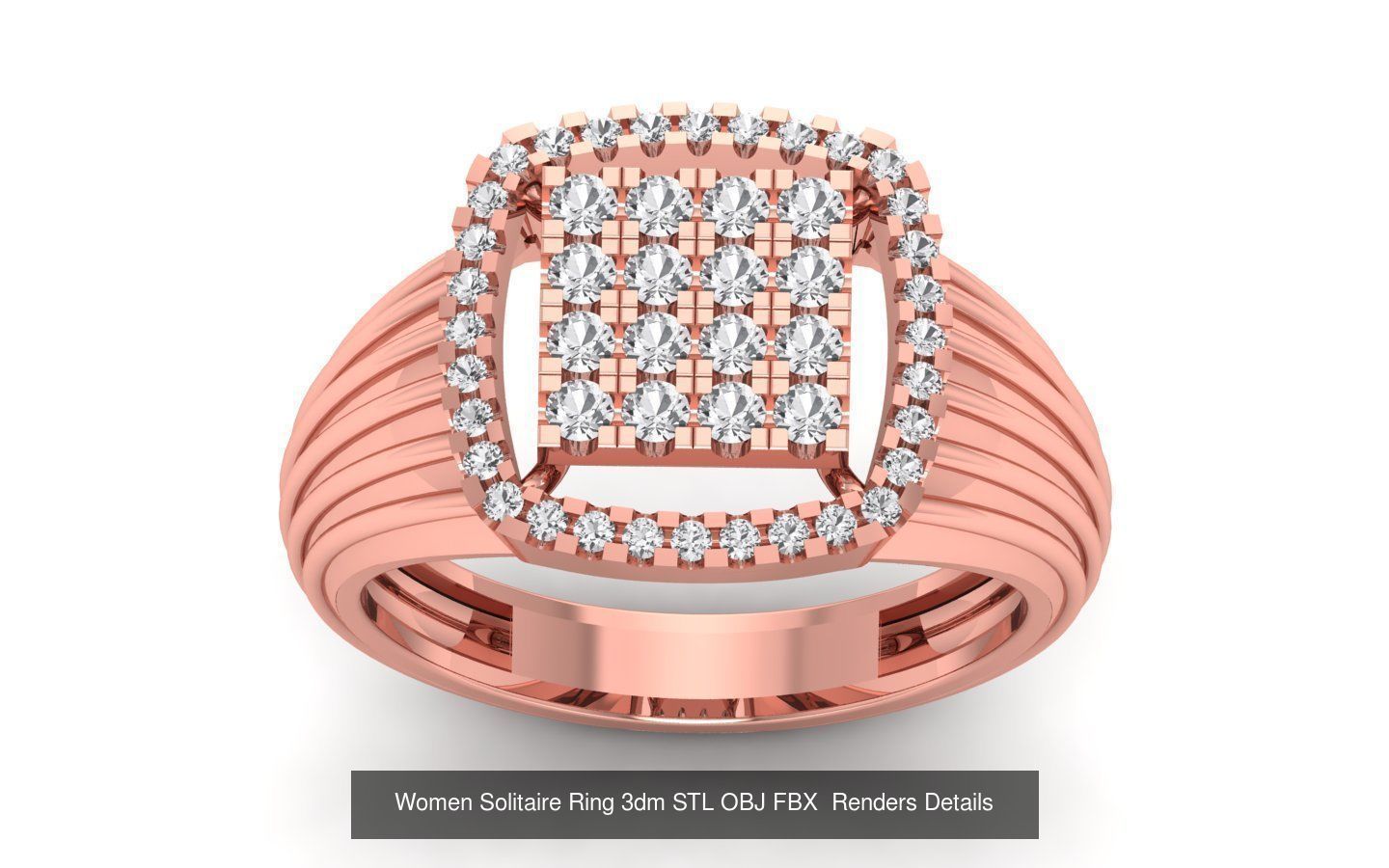 151 Solitaire Rings 3dm STL OBJ FBX  Renders Details Collection _59