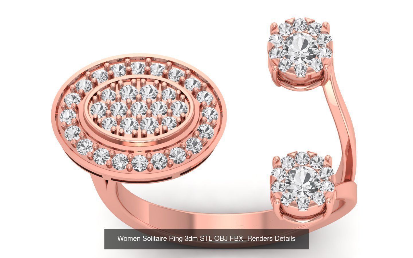 151 Solitaire Rings 3dm STL OBJ FBX  Renders Details Collection _119