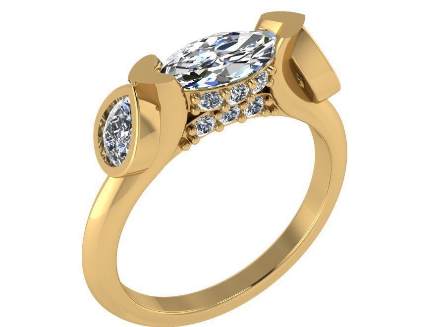 Fashion design Diamond ring 1962   3D print model 3D print model_1