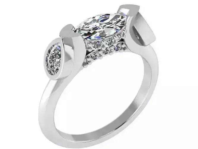 Fashion design Diamond ring 1962   3D print model