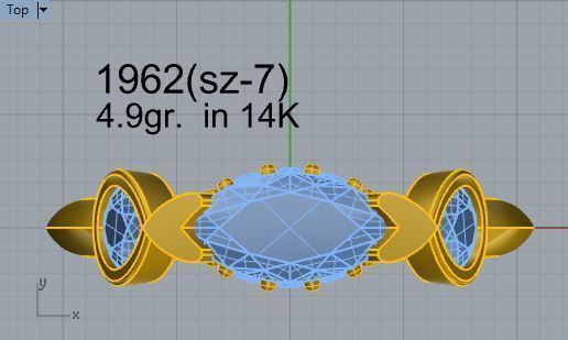 Fashion design Diamond ring 1962   3D print model 3D print model_4