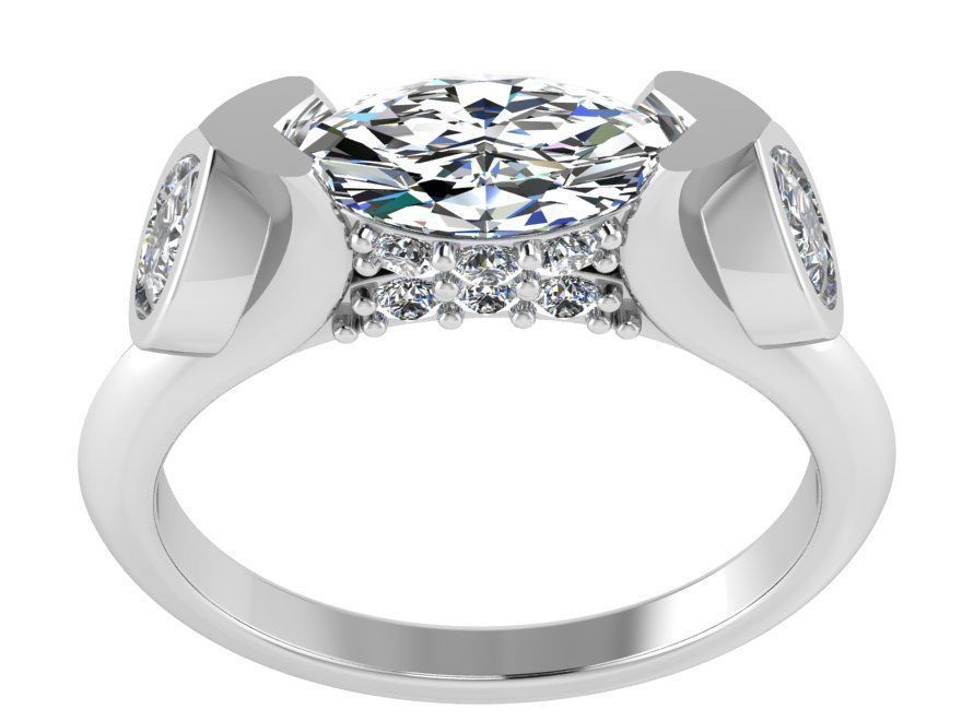 Fashion design Diamond ring 1962   3D print model 3D print model_2