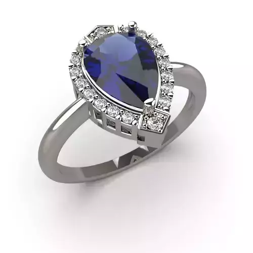 Ring with pear gemstone