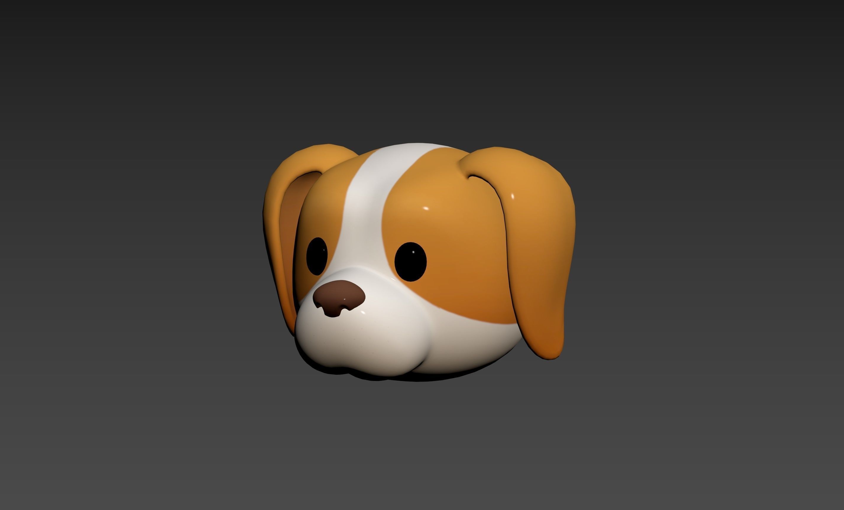 Prop172 Beagle Dog Head 3D model_10