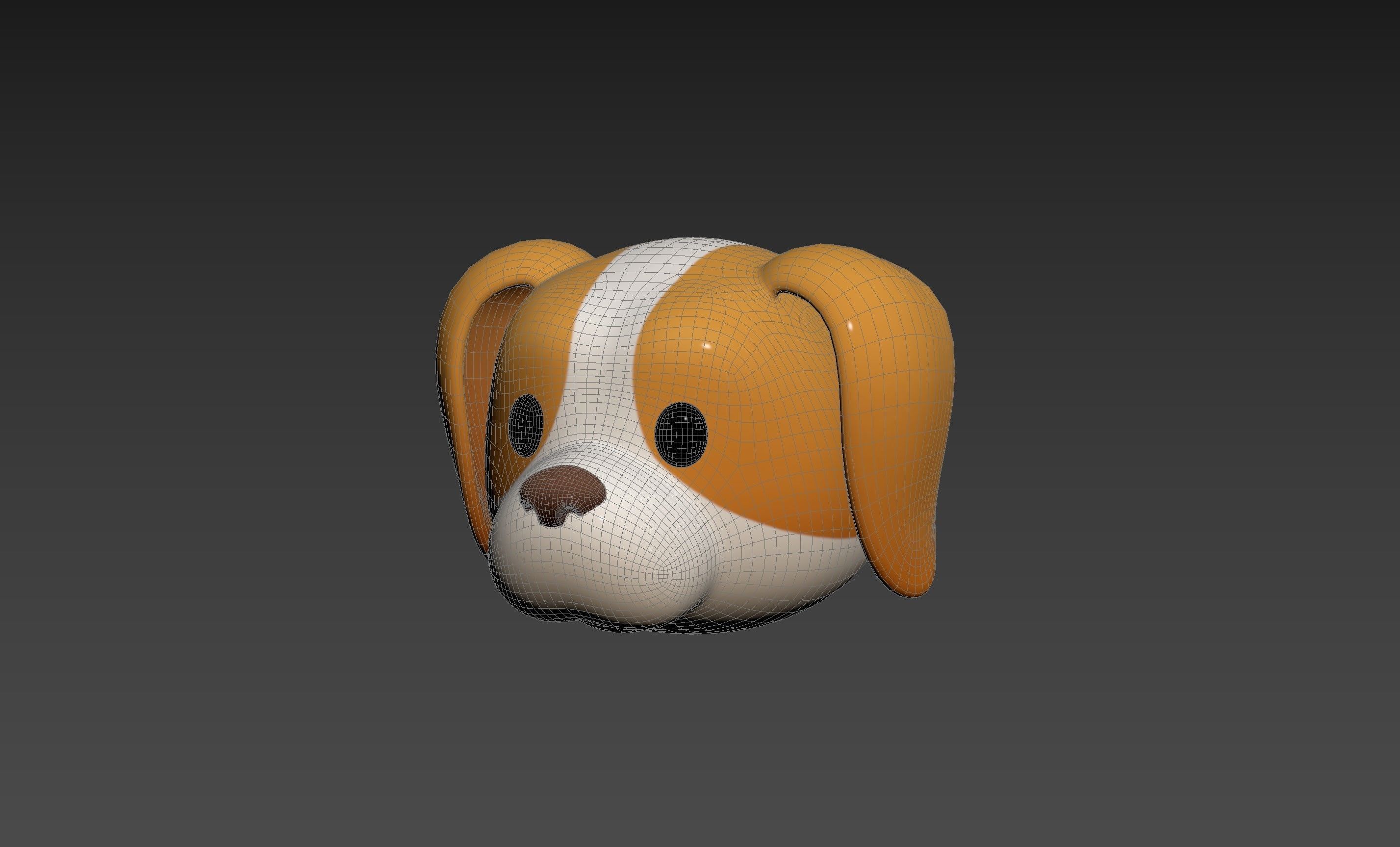 Prop172 Beagle Dog Head 3D model_12