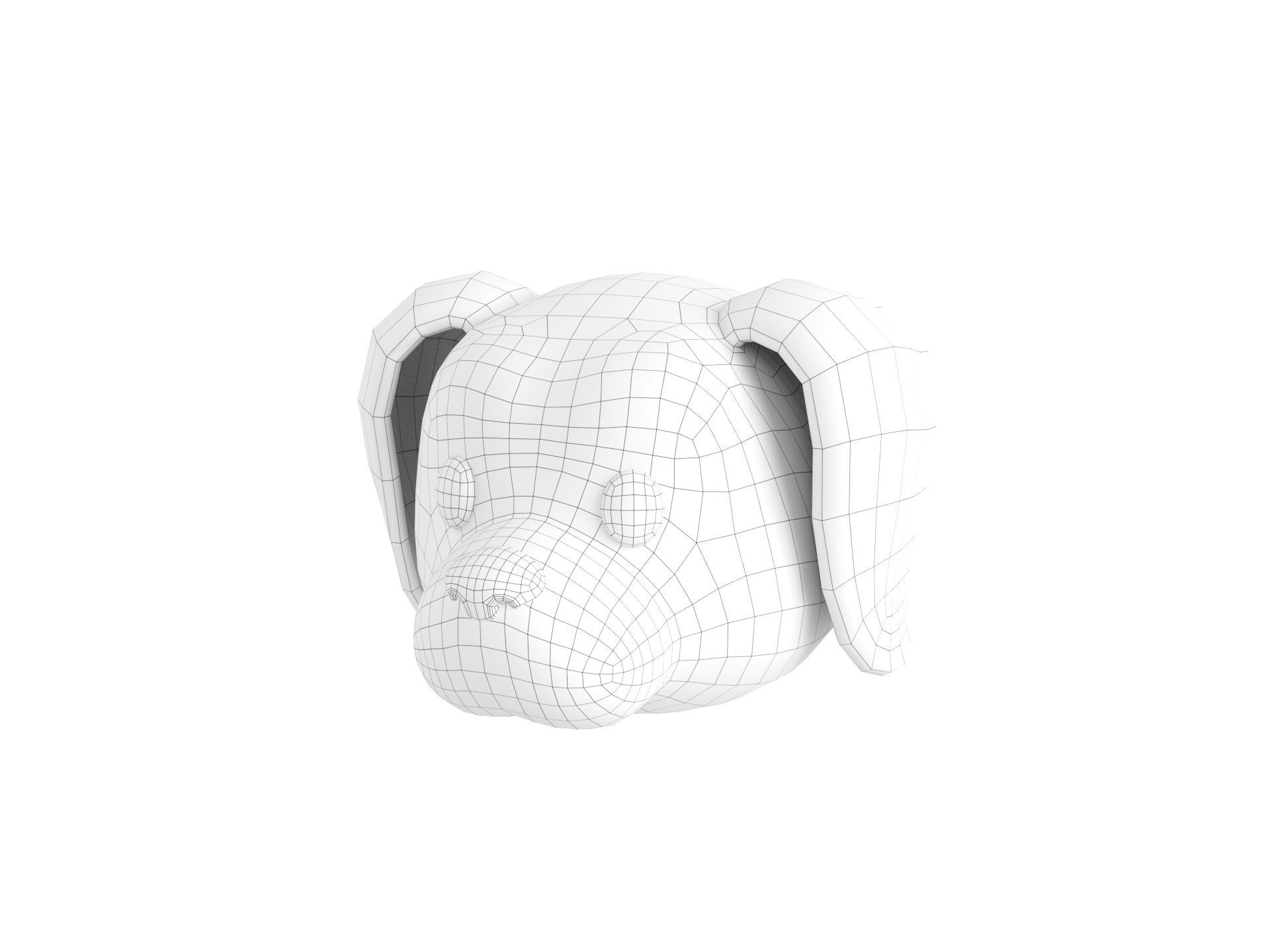 Prop172 Beagle Dog Head 3D model_27