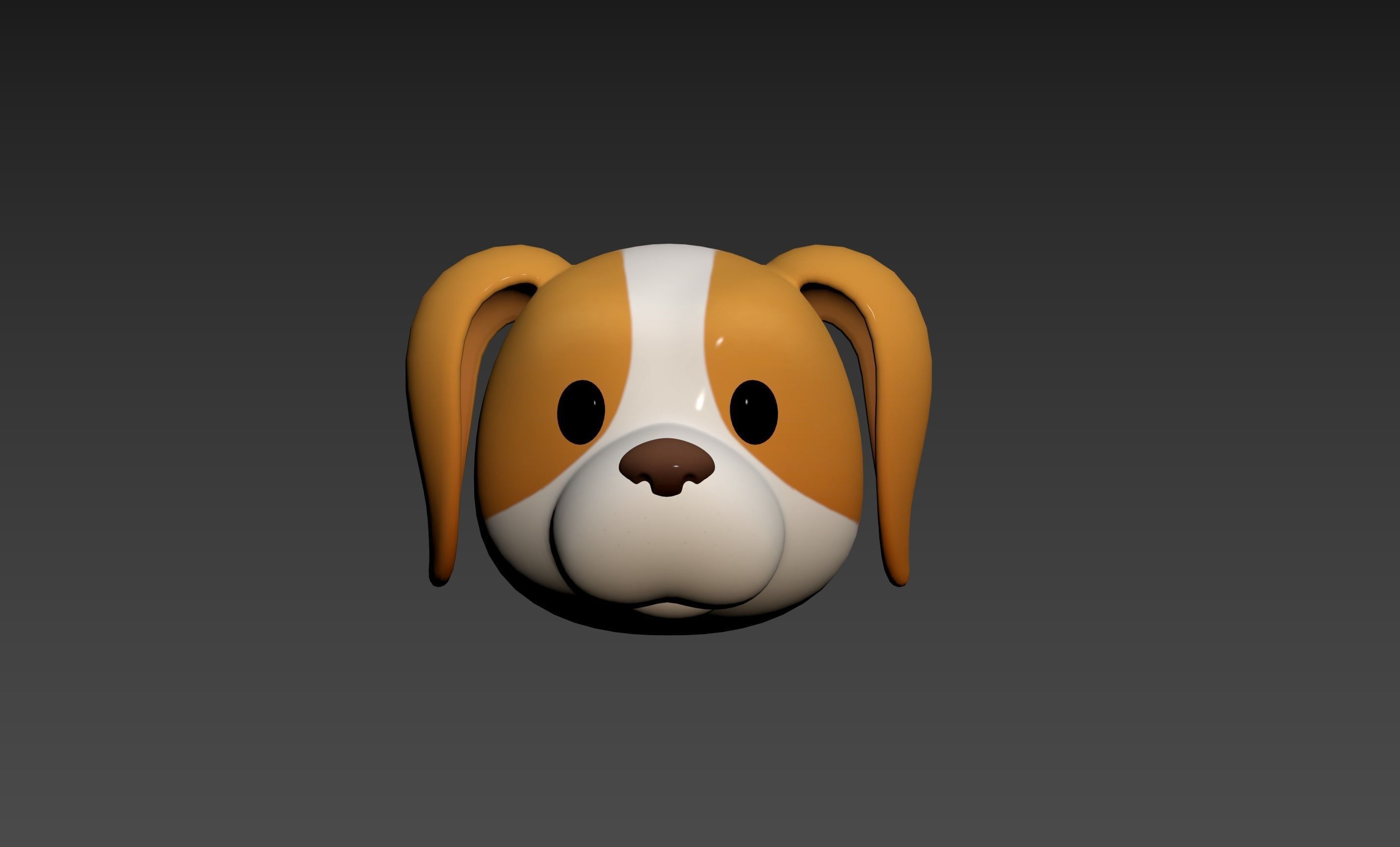 Prop172 Beagle Dog Head 3D model_13