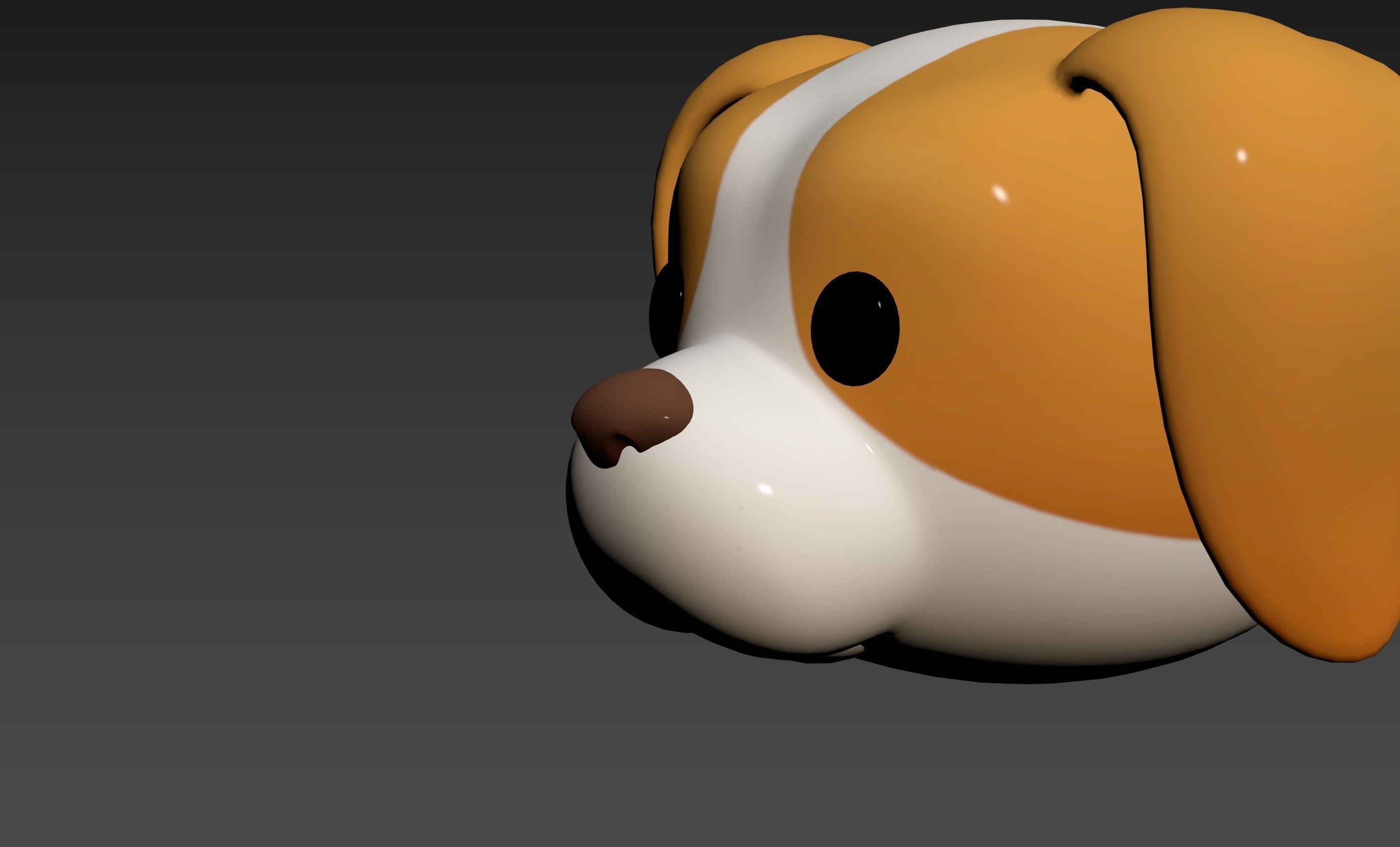 Prop172 Beagle Dog Head 3D model_25