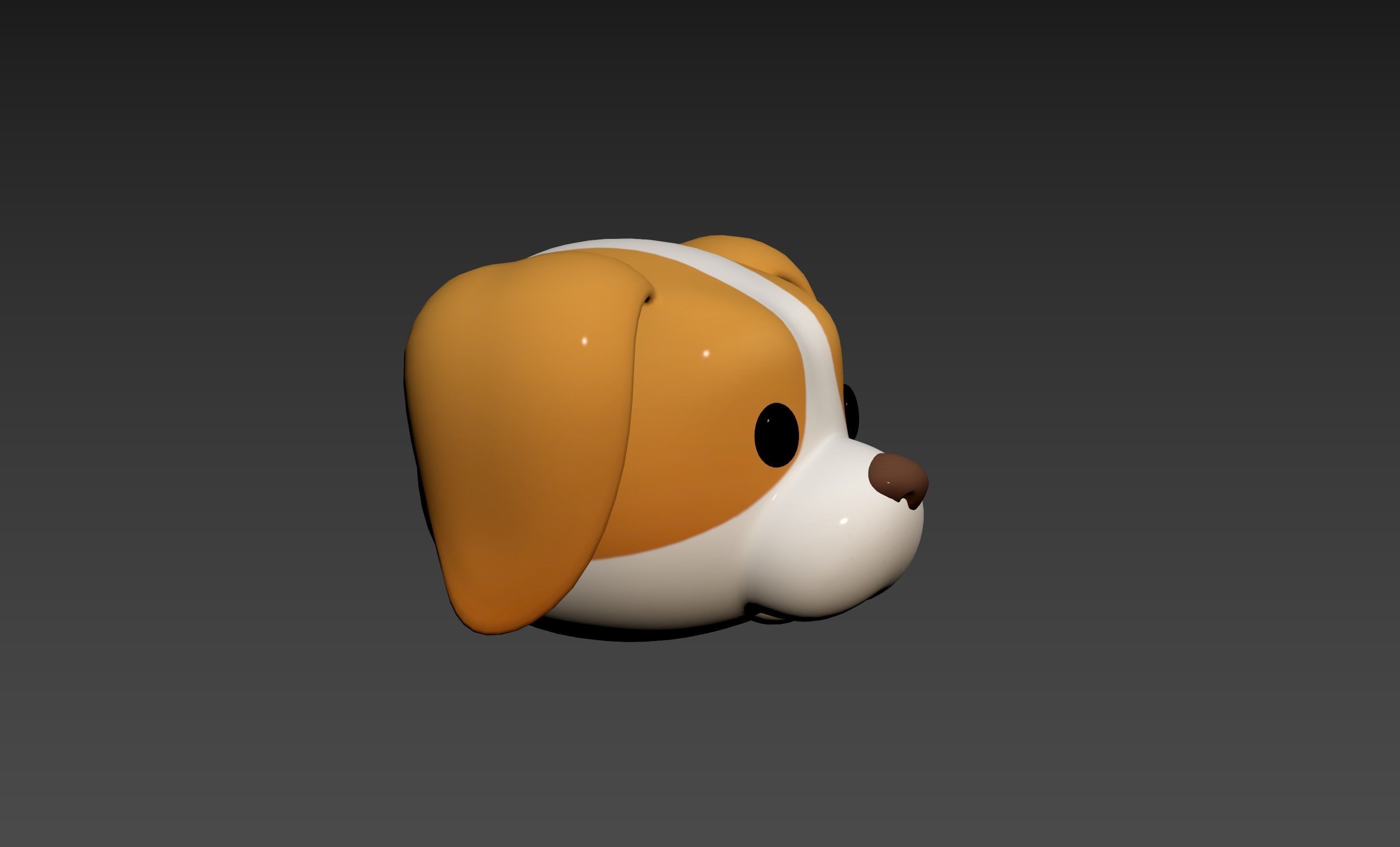 Prop172 Beagle Dog Head 3D model_16