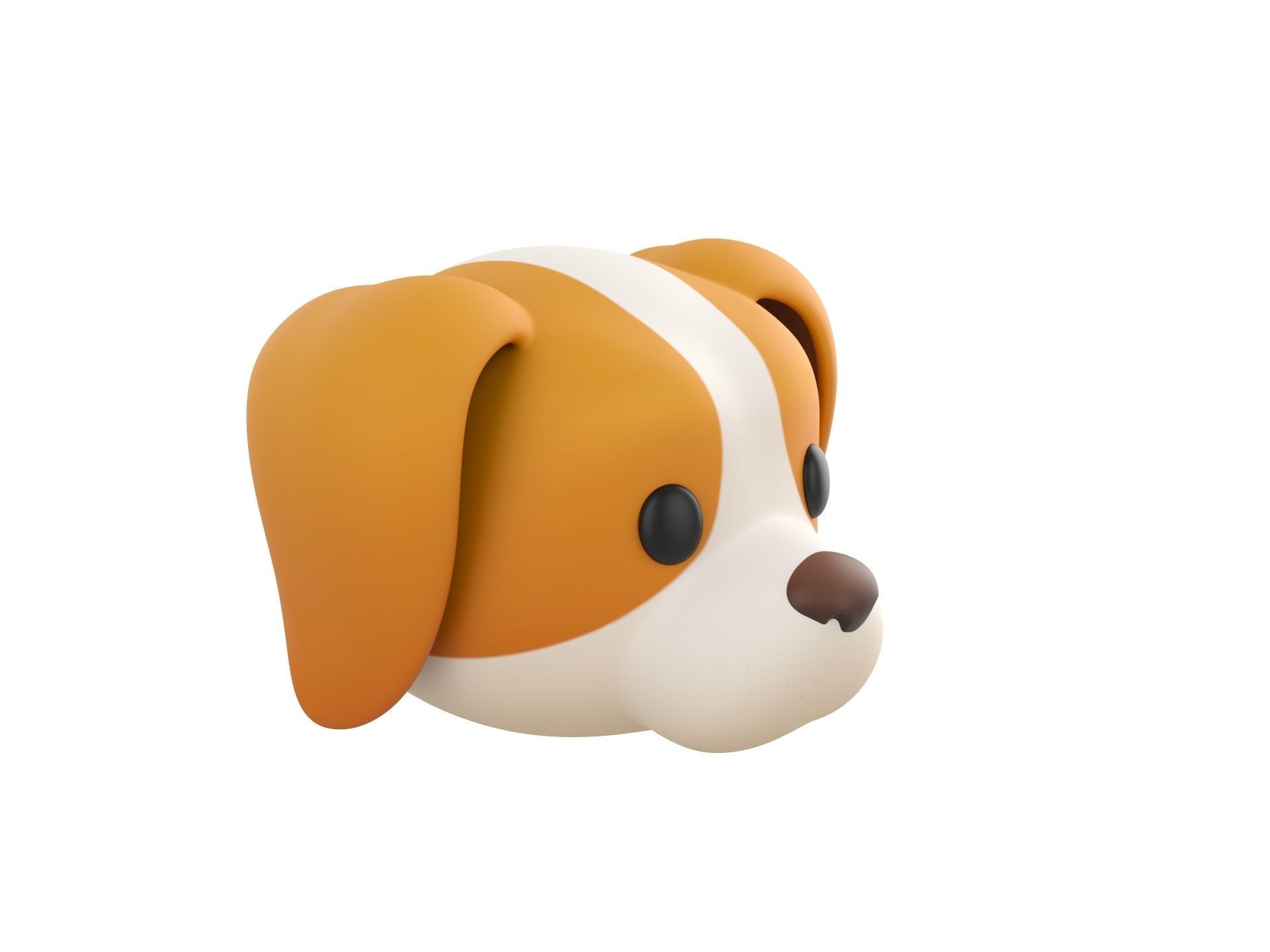 Prop172 Beagle Dog Head 3D model_2