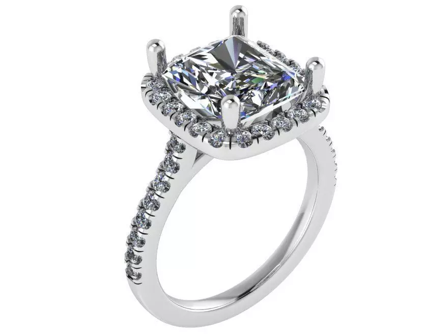 Big Diamond stone ring 1965 3D print model 3D print model_0