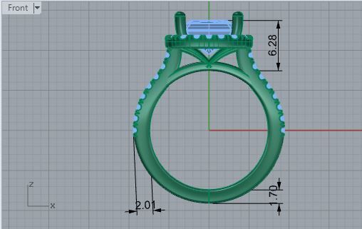 Big Diamond stone ring 1965 3D print model 3D print model_5
