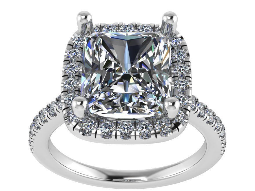 Big Diamond stone ring 1965 3D print model 3D print model_2