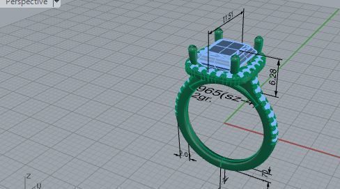 Big Diamond stone ring 1965 3D print model 3D print model_7