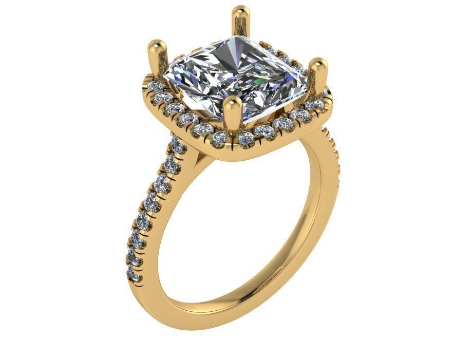 Big Diamond stone ring 1965 3D print model 3D print model_1