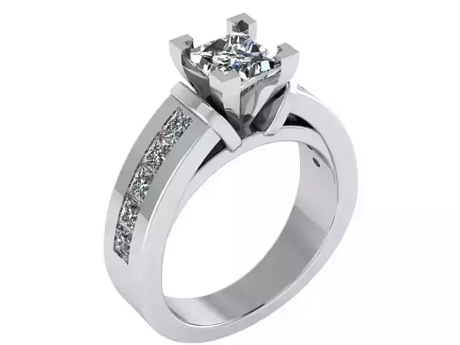 Round cut Diamond ring 1966 3D print model