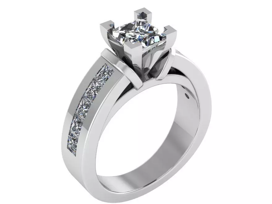 Round cut Diamond ring 1966 3D print model 3D print model_0