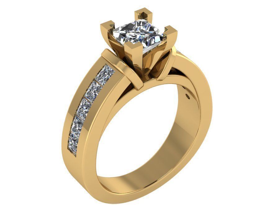 Round cut Diamond ring 1966 3D print model 3D print model_1