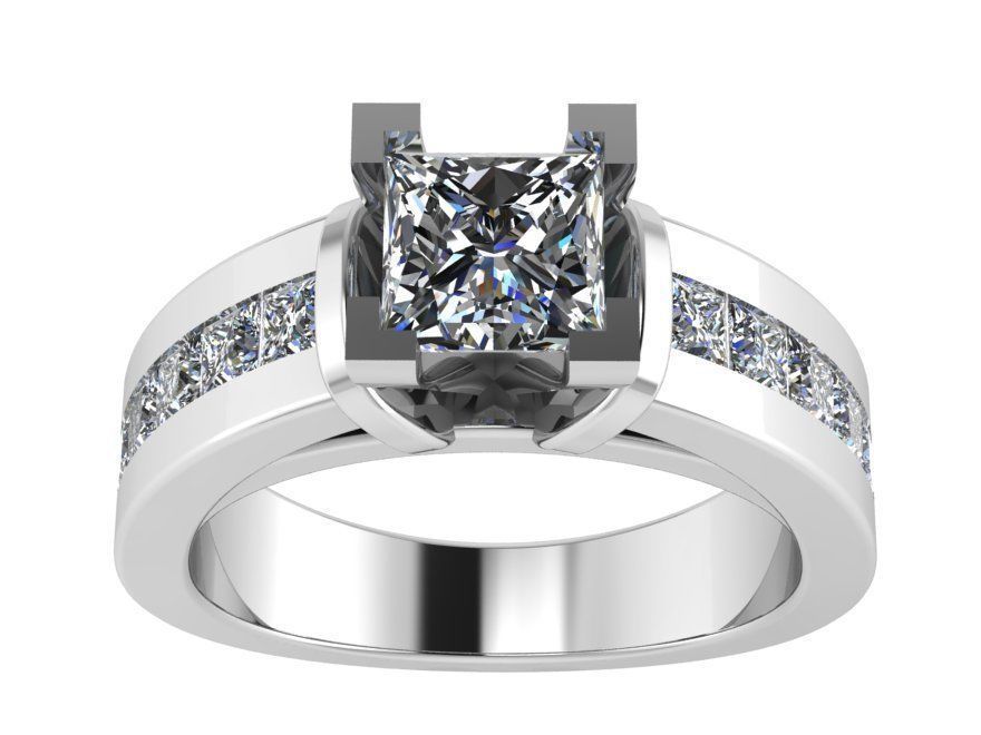 Round cut Diamond ring 1966 3D print model 3D print model_2