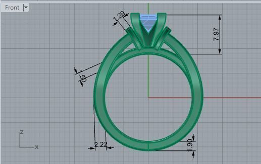 Round cut Diamond ring 1966 3D print model 3D print model_5
