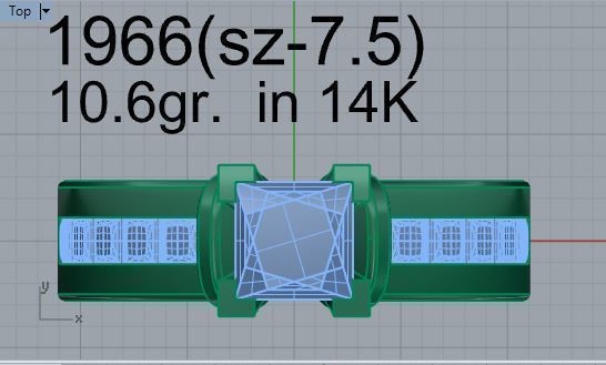 Round cut Diamond ring 1966 3D print model 3D print model_4
