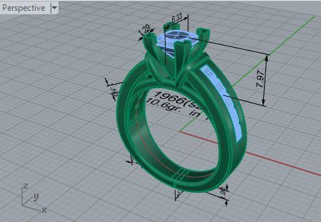 Round cut Diamond ring 1966 3D print model 3D print model_7