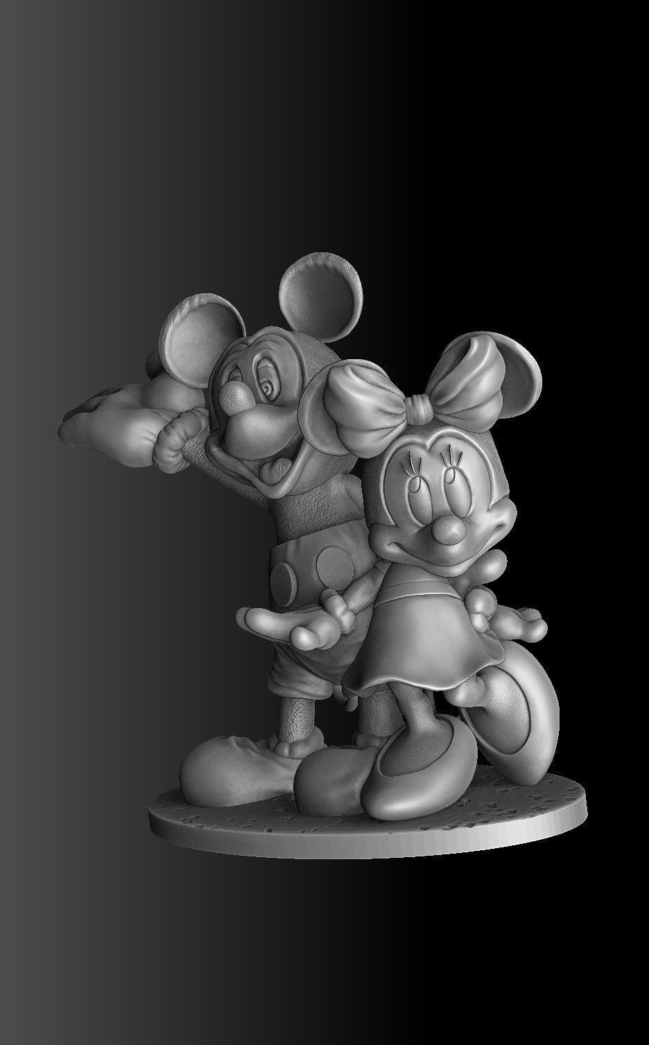 Mickey and Minnie mouse for 3D print 3D print model_22