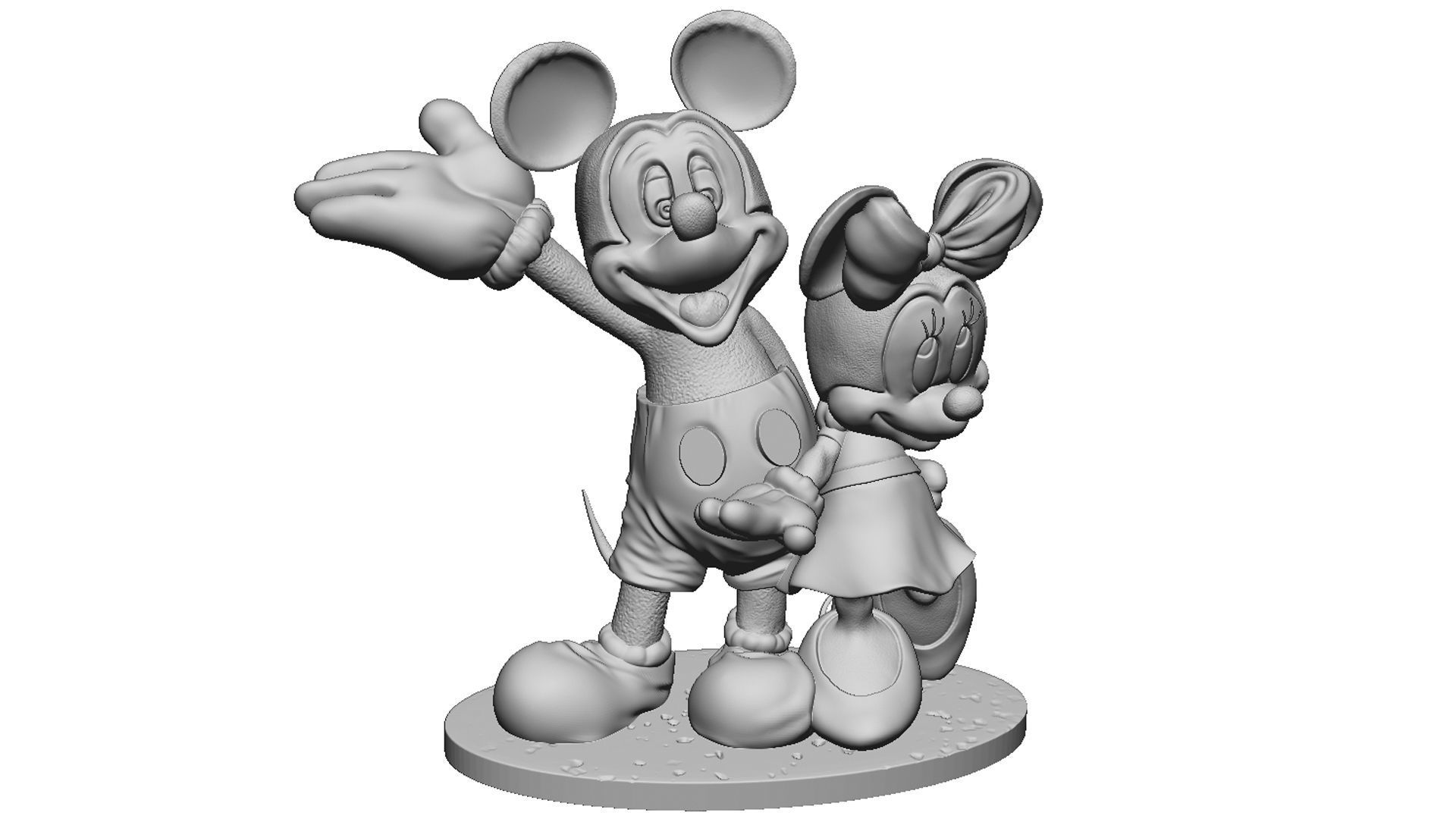 Mickey and Minnie mouse for 3D print 3D print model_7