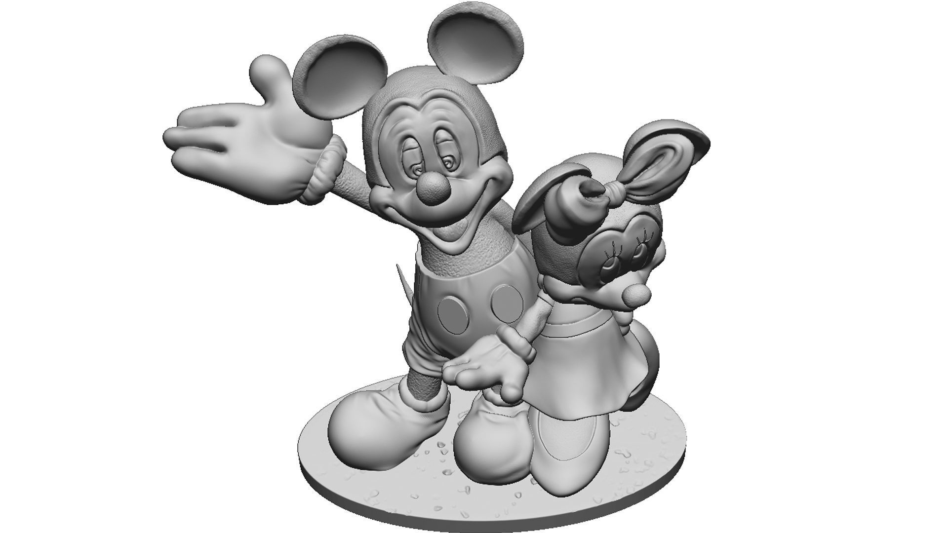 Mickey and Minnie mouse for 3D print 3D print model_15