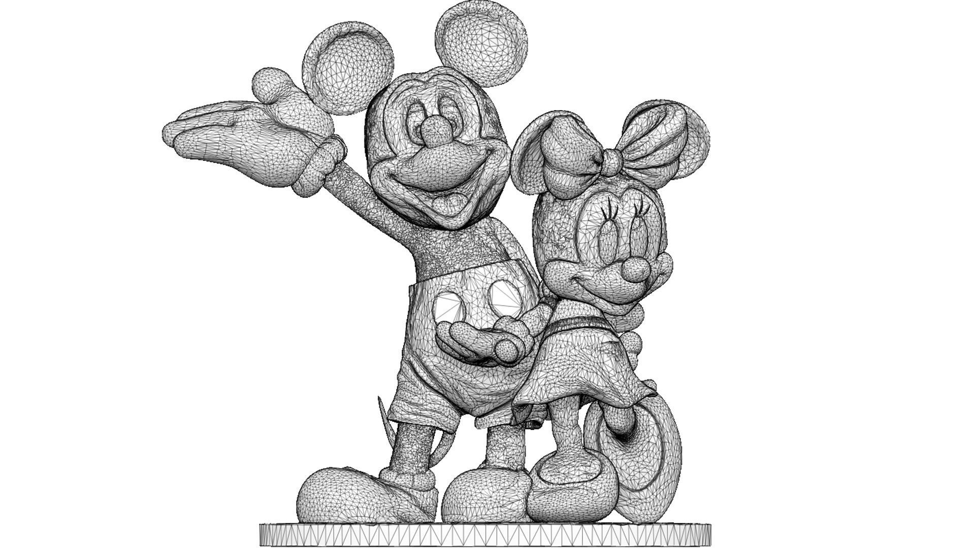 Mickey and Minnie mouse for 3D print 3D print model_9
