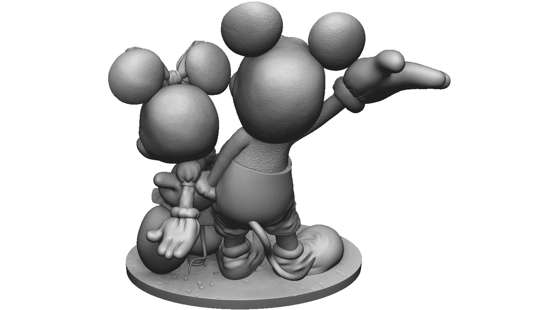 Mickey and Minnie mouse for 3D print 3D print model_8