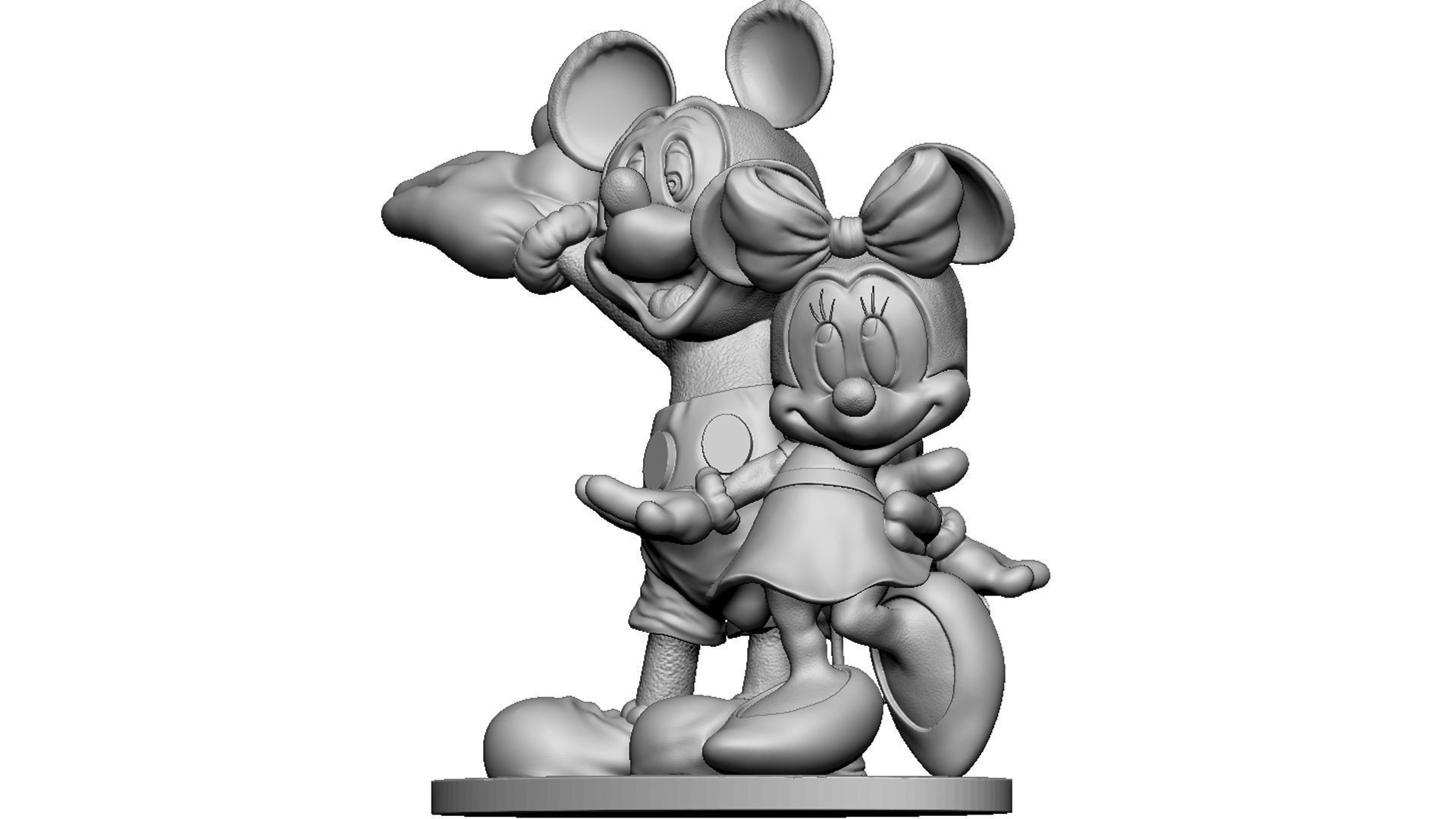 Mickey and Minnie mouse for 3D print 3D print model_13