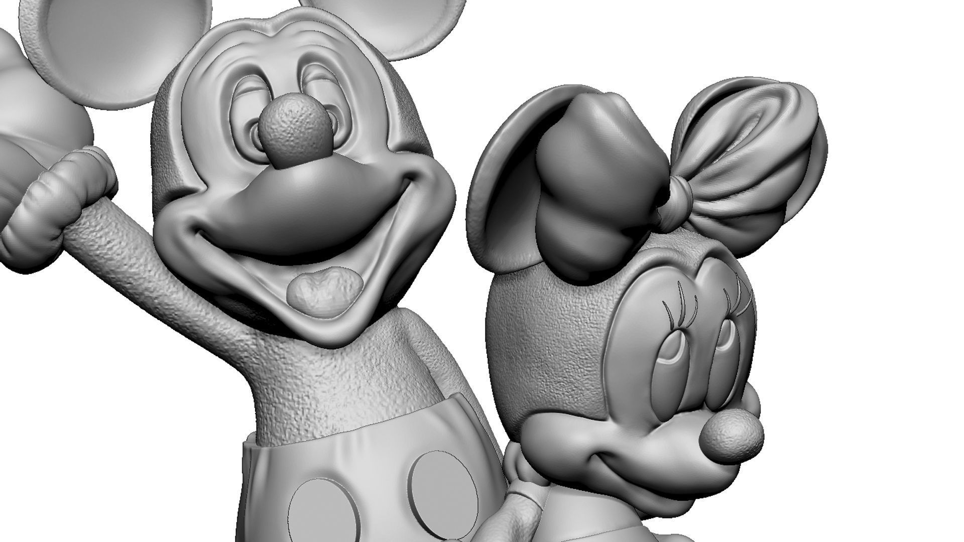 Mickey and Minnie mouse for 3D print 3D print model_3