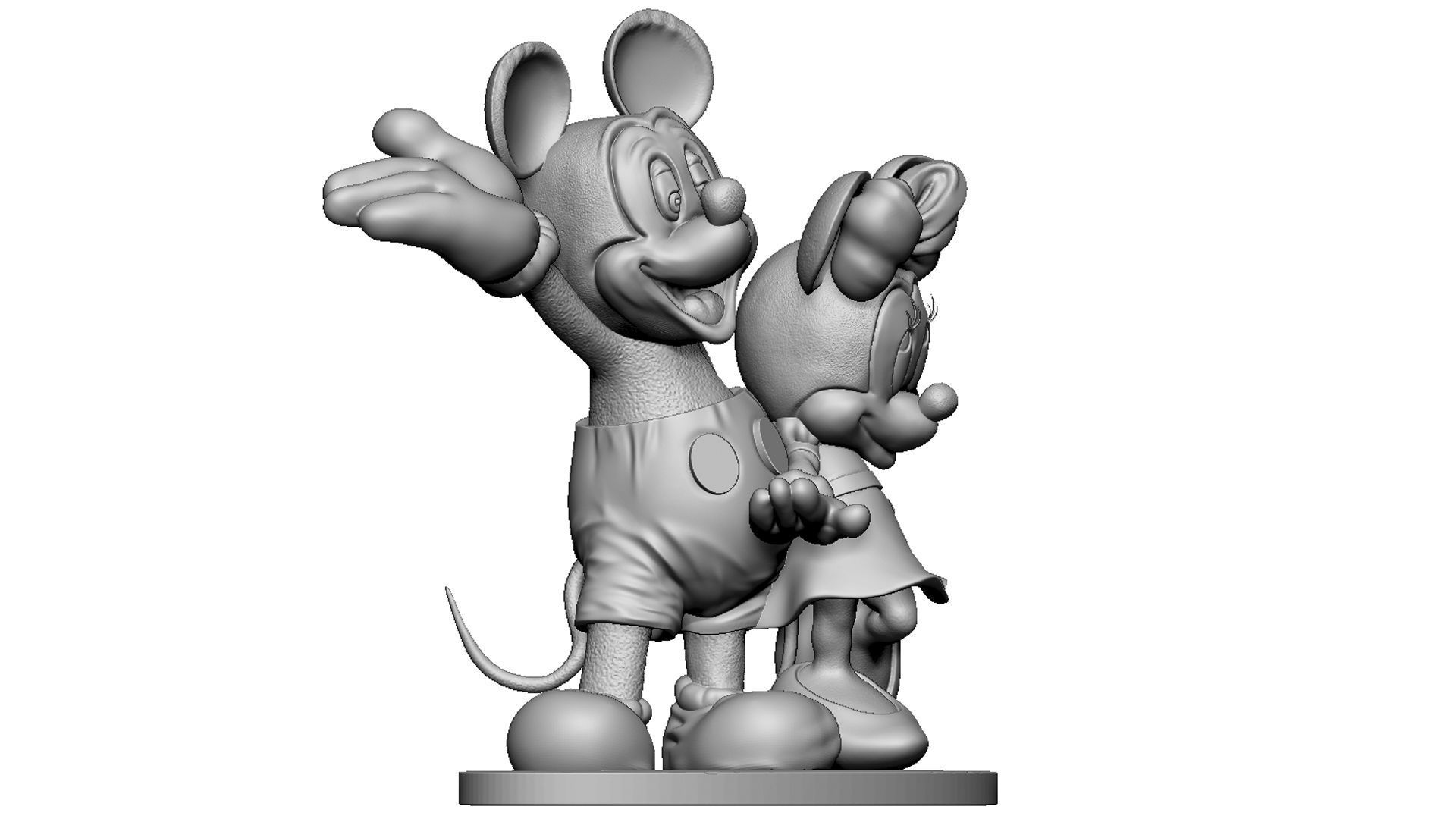 Mickey and Minnie mouse for 3D print 3D print model_12