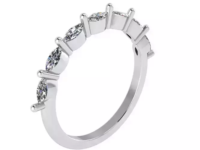 Naroow 7-Stone Diamond ring 1971 3D print model