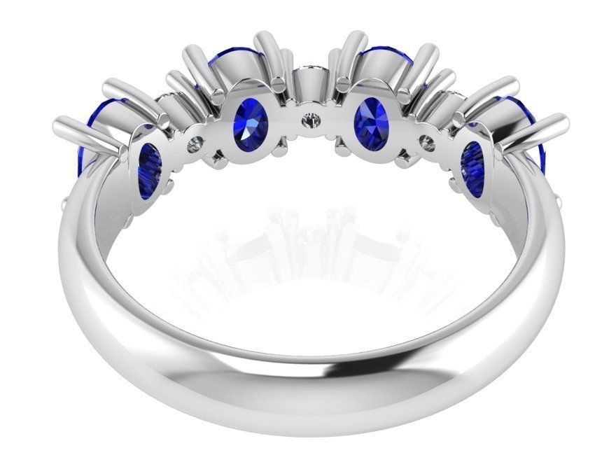 4-Stone Blue Diamond ring 1972 3D print model 3D print model_3