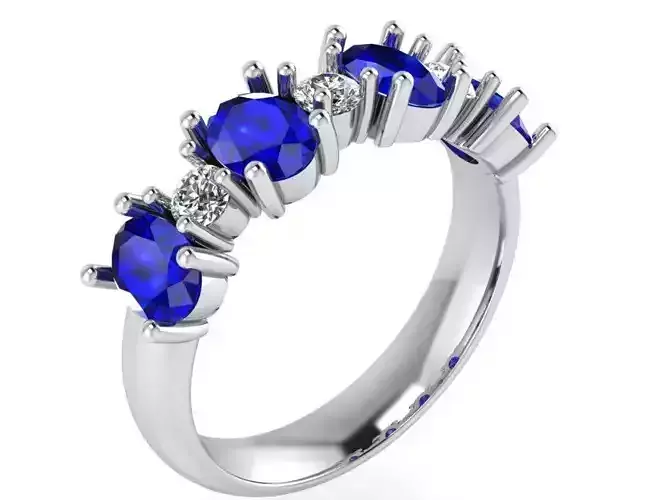 4-Stone Blue Diamond ring 1972 3D print model