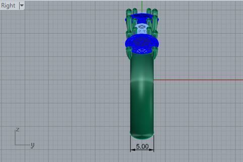 4-Stone Blue Diamond ring 1972 3D print model 3D print model_6