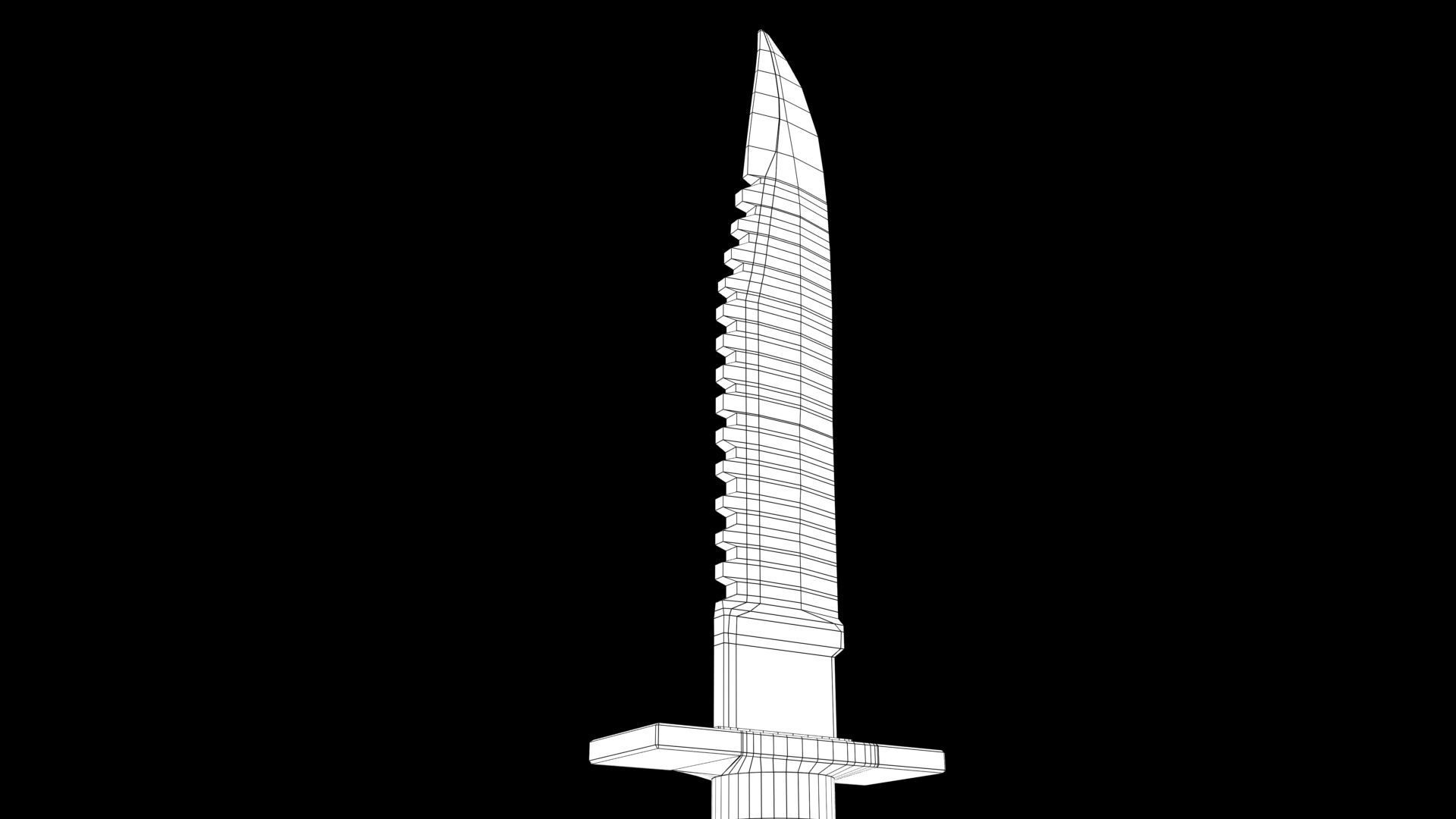 knife with flames Low-poly 3D model_9