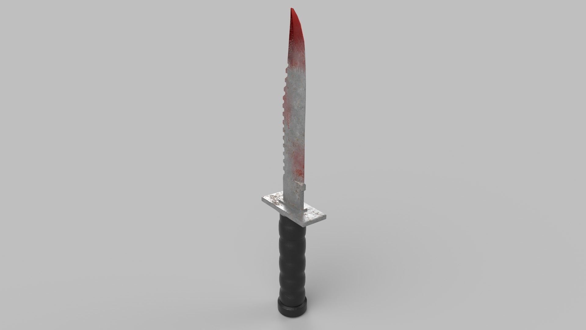 knife with flames Low-poly 3D model_2