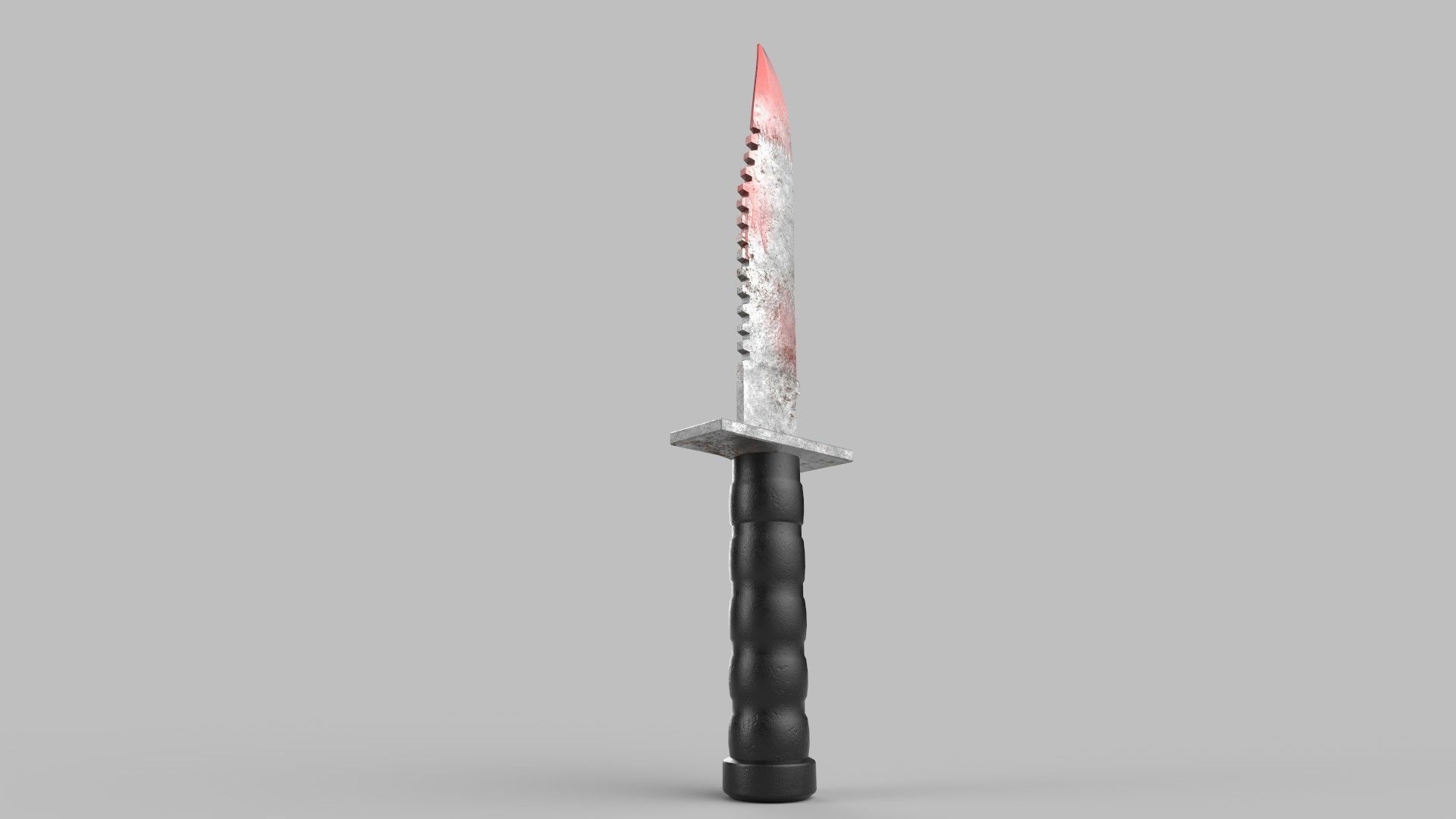 knife with flames Low-poly 3D model_3
