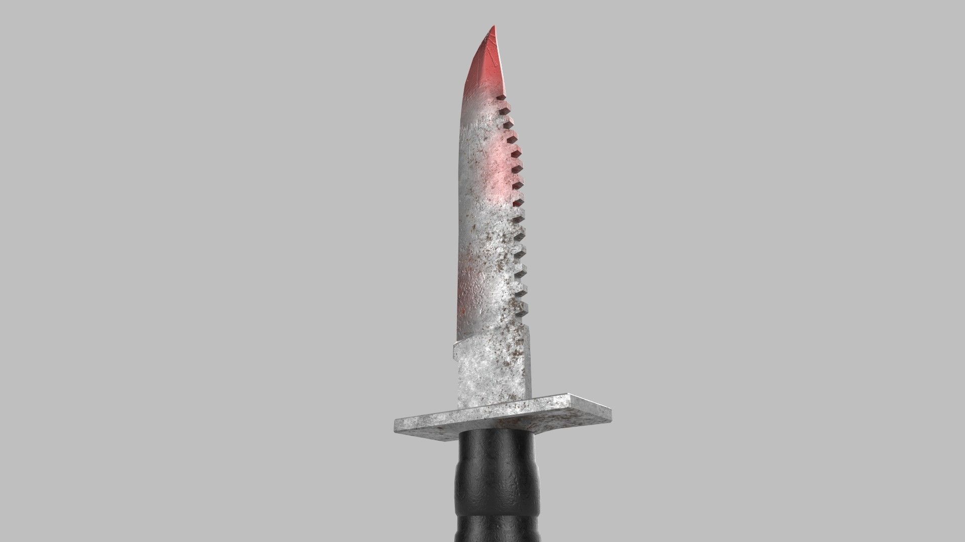 knife with flames Low-poly 3D model_4